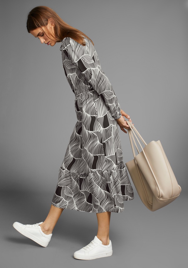 HECHTER PARIS Midikleid Aussentasche mit modischen Print