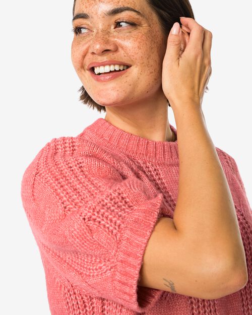 haut en maille Foxi pour femmes rose