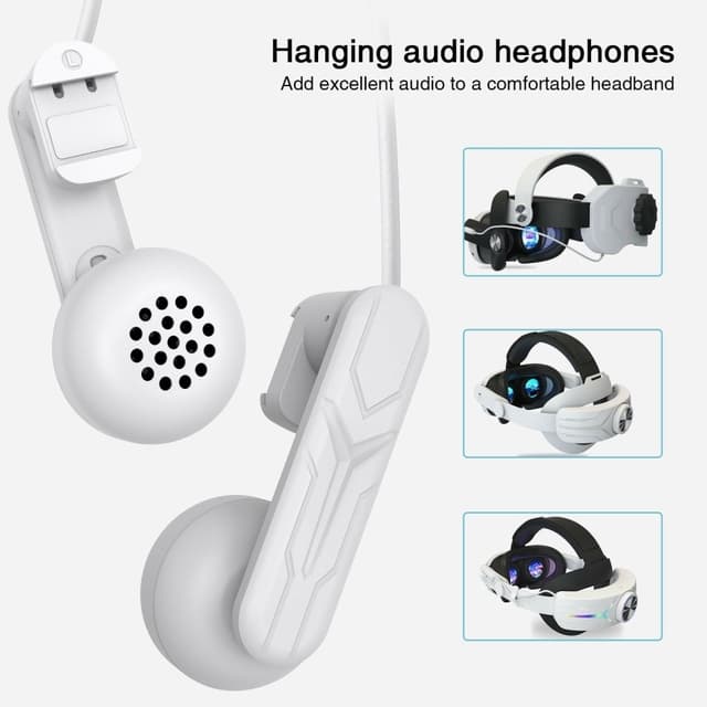 Hovedtelefon til Meta Quest 2/3 VR Headset 3,5 mm med strækbar klips