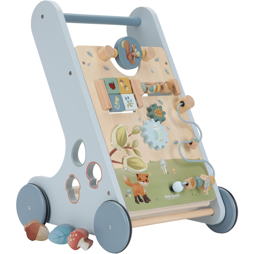 Køb Little Dutch Forest Friends Blue Multi-Aktivitets Gåvogn