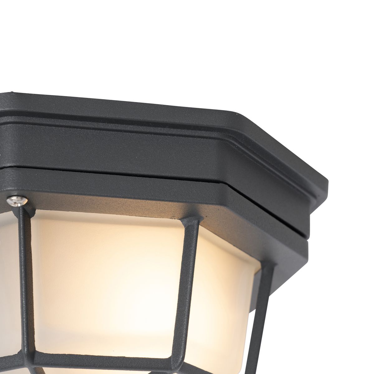 Landelijke plafondlamp donkergrijs 21,3 cm IP44 - Bri