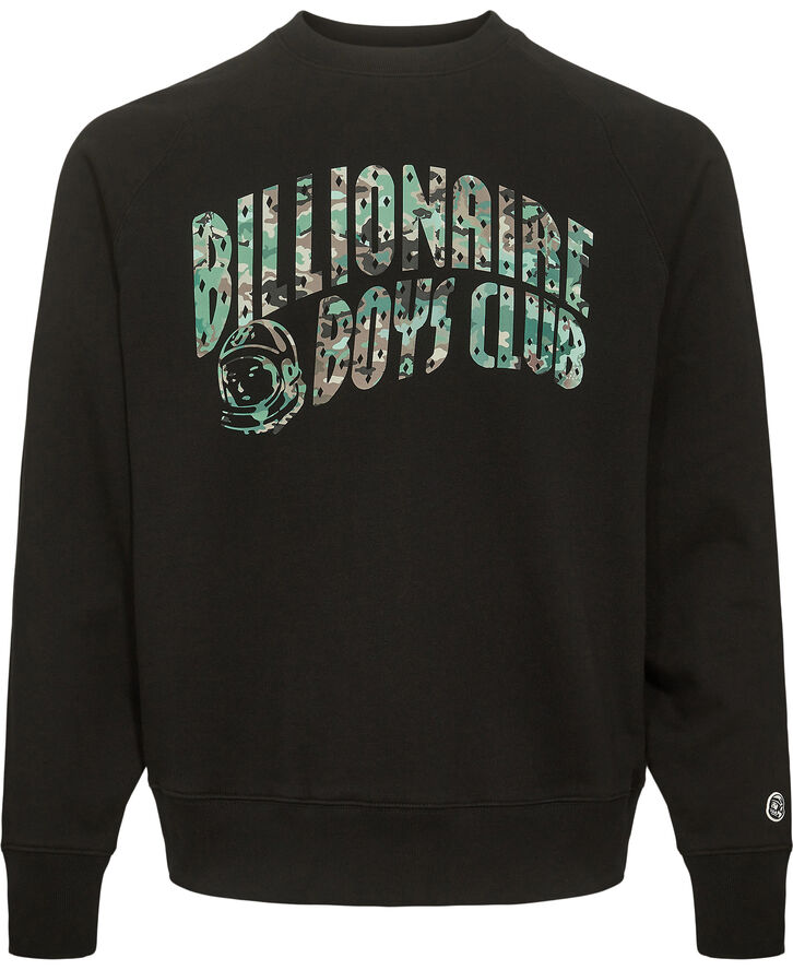 BILLIONAIRE BOYS CLUB NOTHING CAMO ARCH LOGO CREWNECK Black