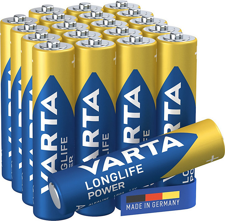 Pile alcaline AAA (LR03) Varta Long-life Power D, lot de 20