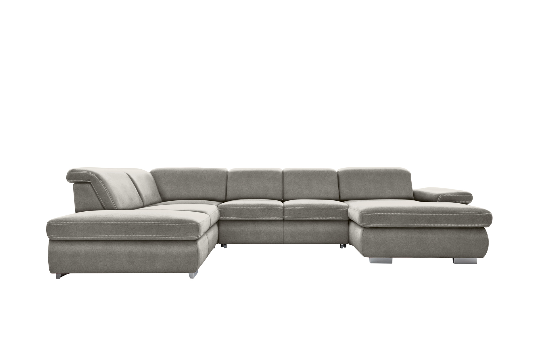 polsterpower Boxspring-Wohnlandschaft - Saddle alu - Basismodell - Recamiere rechts