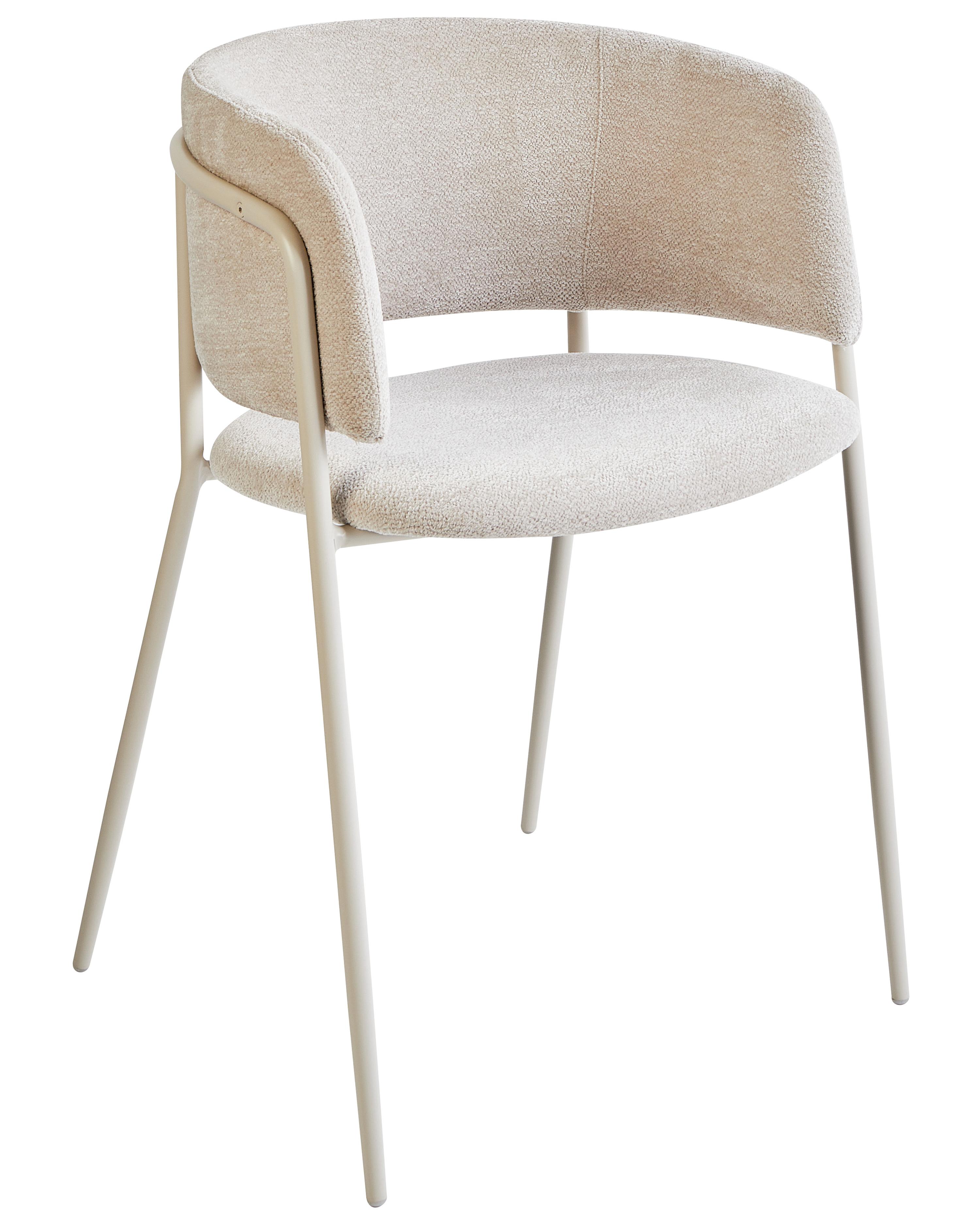 Set van 2 eetkamerstoelen SPRINGER Chenille Lichtbeige