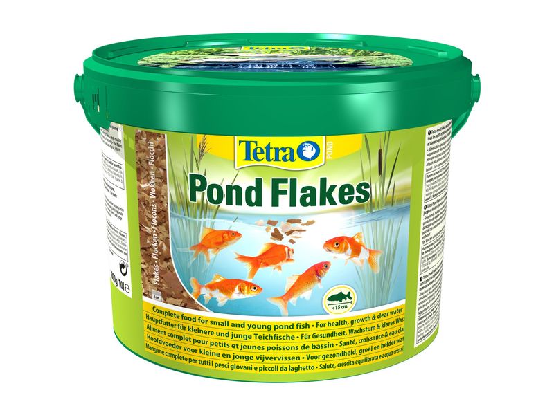 Tetra Teichfutter Pond Flakes, 10 l Hauptfutter für alle Klein- und Jungfische im Gartenteich