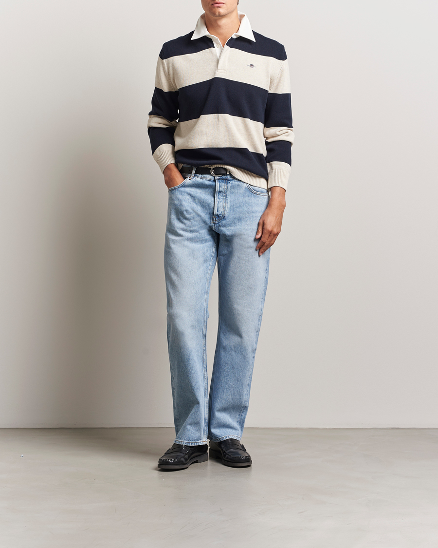GANT Knitted Barstriped Rugger Evening Blue