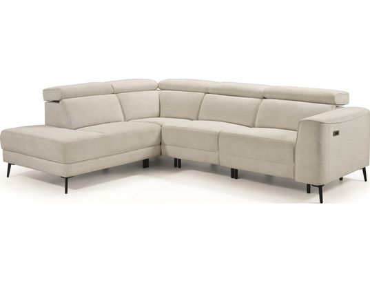 CONCEPT1 - Canapé tissu Mali 2 relax électrique beige angle gauche