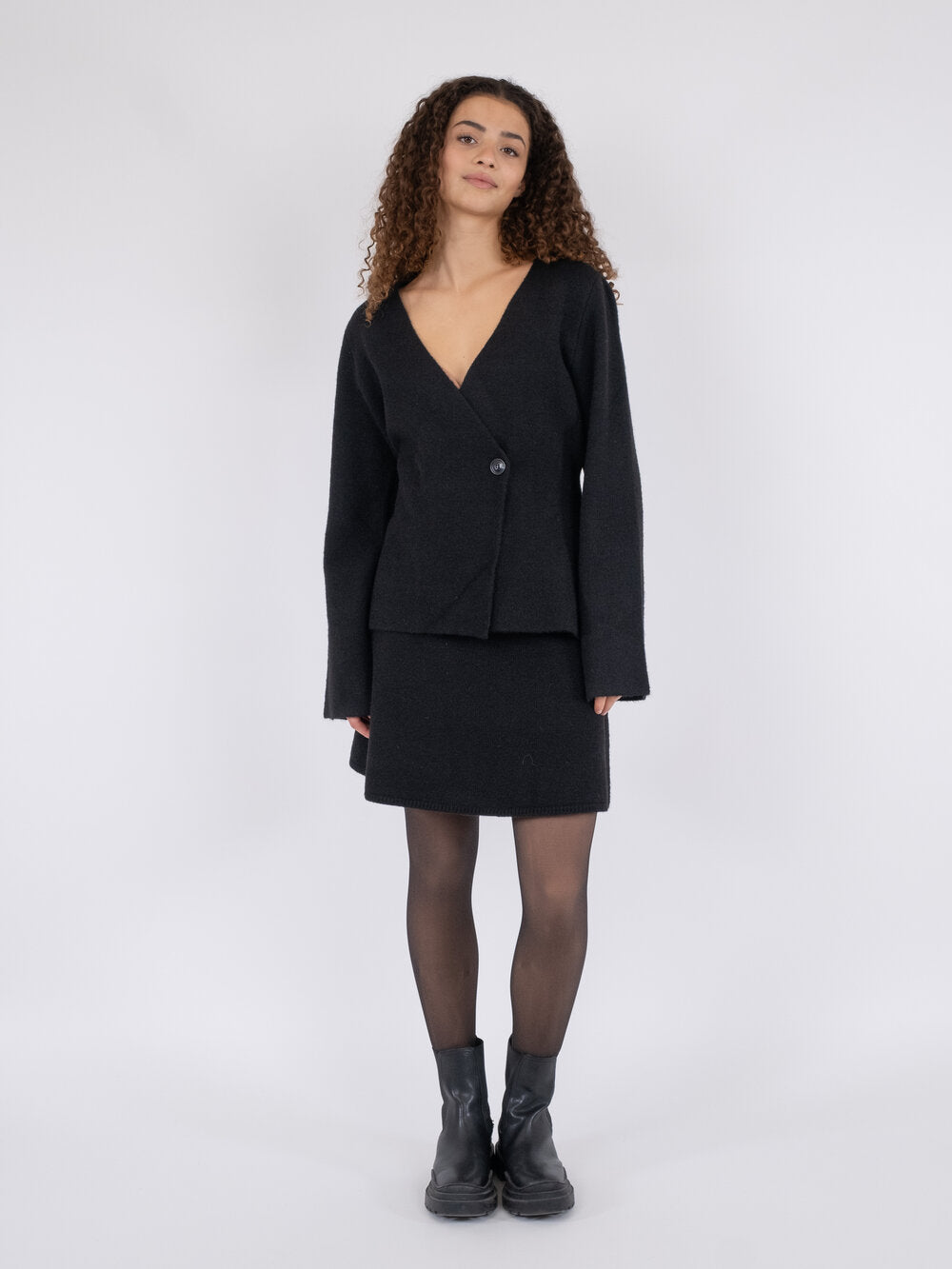 Neo Noir  Marie Louise strikket Cardigan - sort