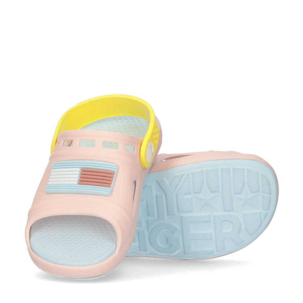 Tommy Hilfiger badslippers met hielbandje lichtroze