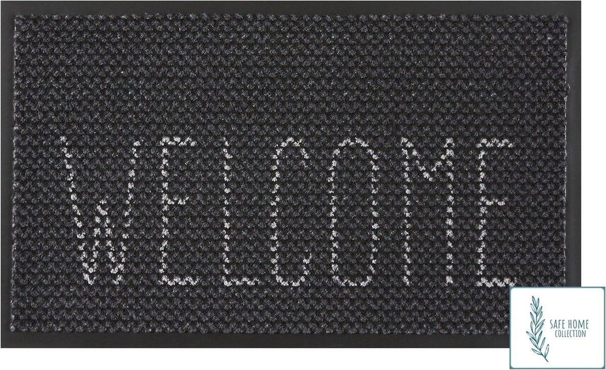 MD Entree schoonloopmat zwart / wit 75 x 45 cm
