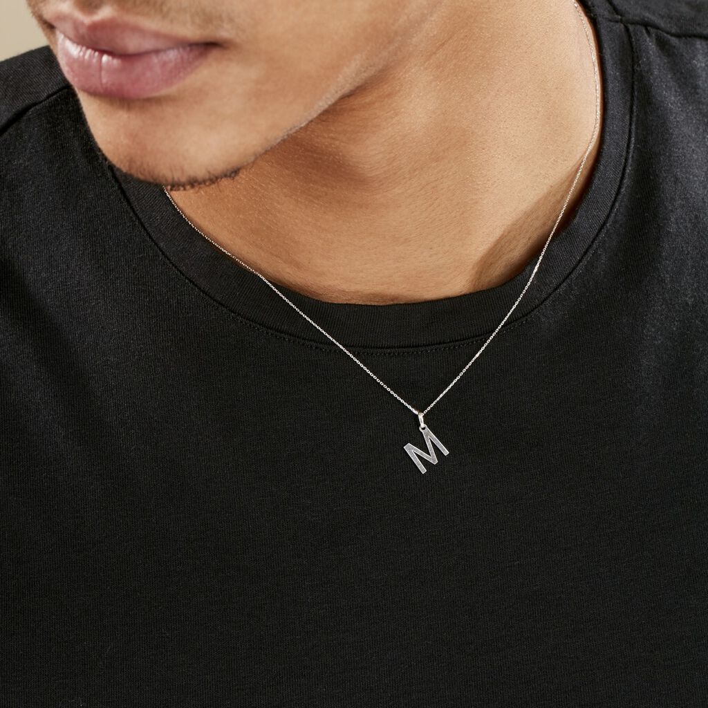 Pendentif Ionia Lettre Or Blanc