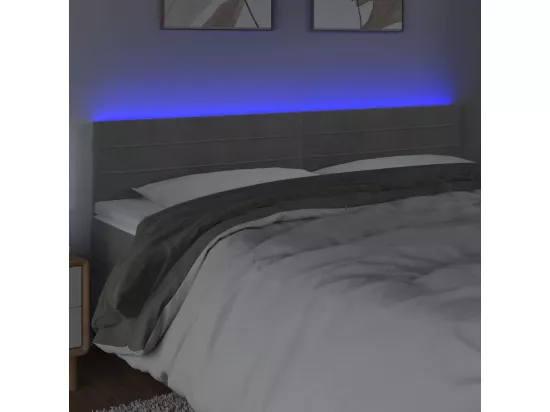 Tête de lit à LED Gris clair 160x5x78/88 cm Velours
