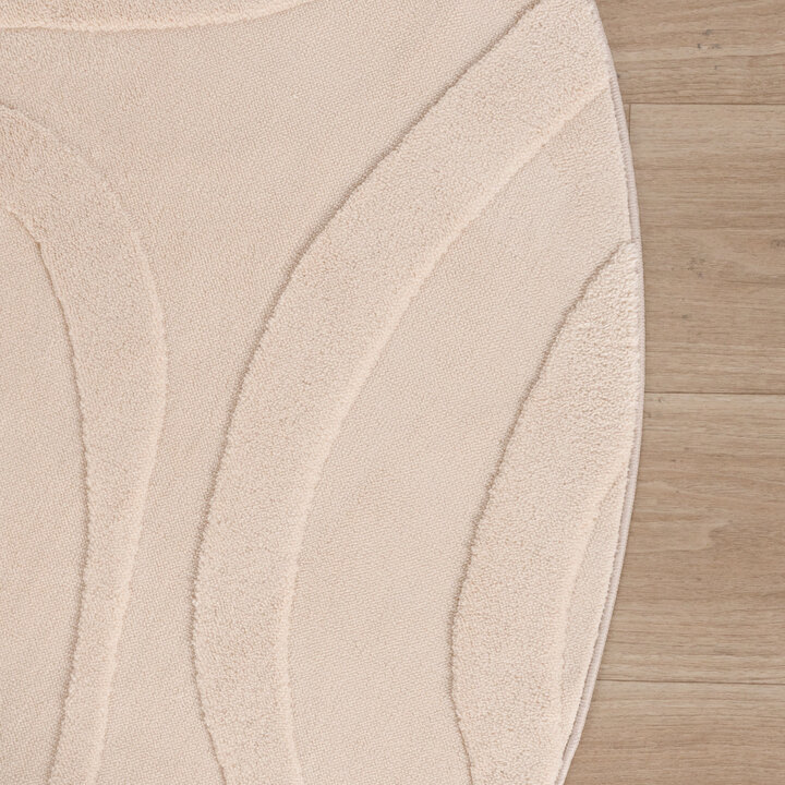 Rond Scandinavisch vloerkleed - Charm Shapes Beige