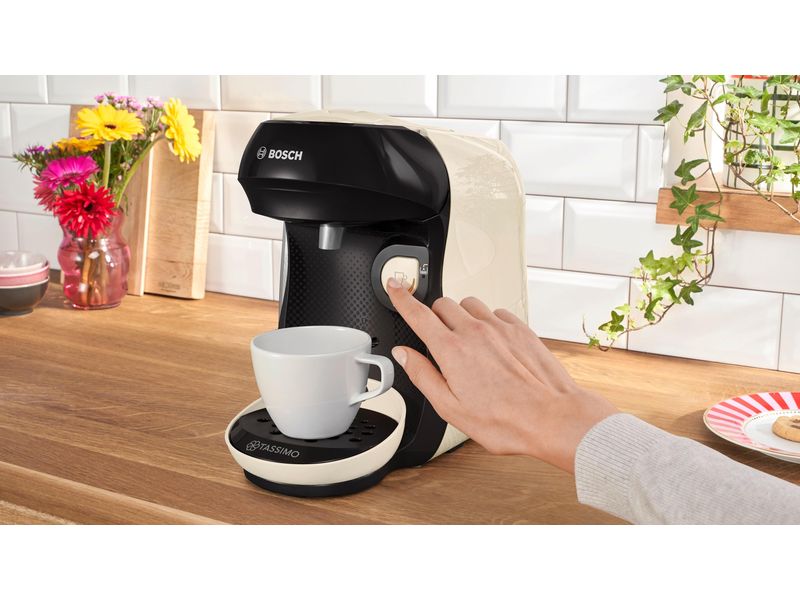 TASSIMO Kapselmaschine Happy friendly Crème/Schwarz Kaffeemaschine