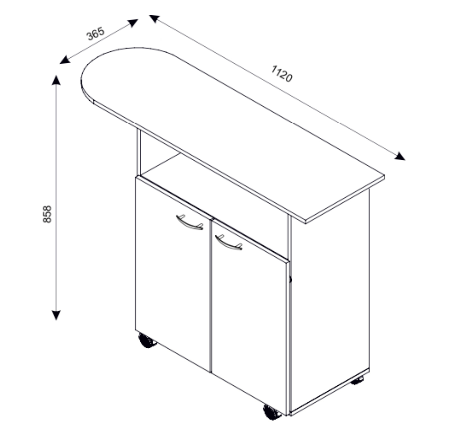 Bügelschrank BIGILO - weiß - 2 Drehtüren