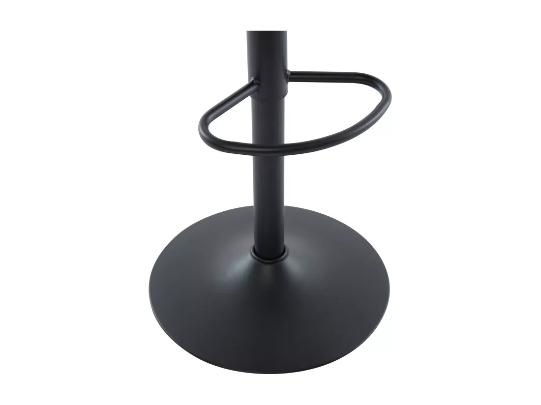 Lot de 2 tabourets de bar en tissu et métal noir - Hauteur réglable - Noir - LILAYA