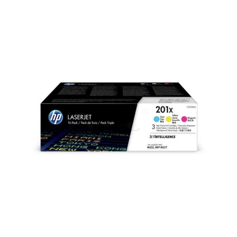 HP 201X (CF253XM) Toner Multipack, cyan, gelb, magenta