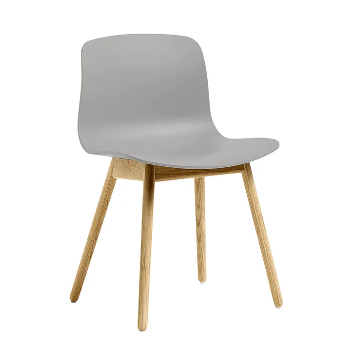HAY - About A Chair AAC 12, Eiche lackiert / concrete grey 2.0 (Kunststoffgleiter)