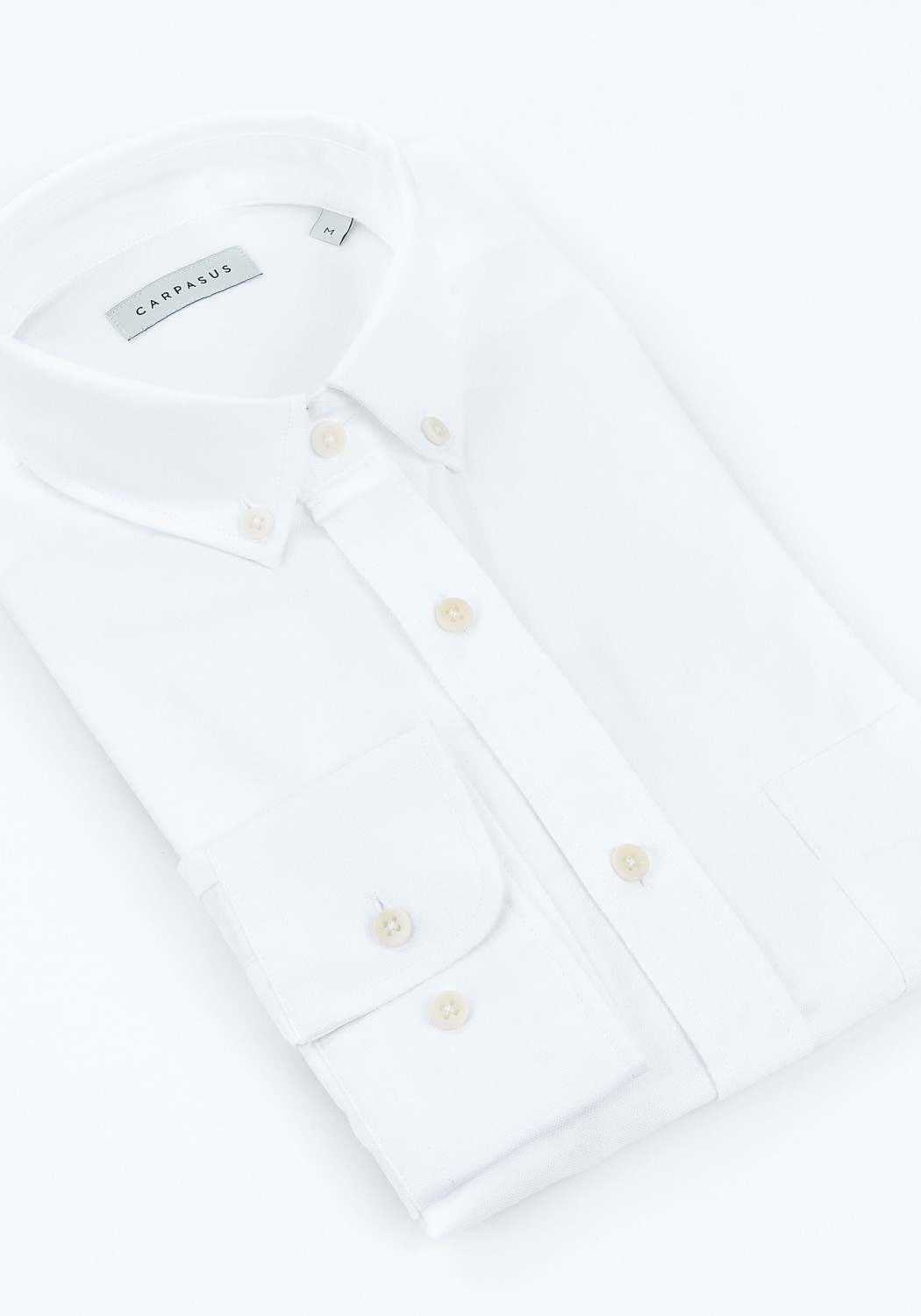 Carpasus Casual Herren-Hemd Oxford White