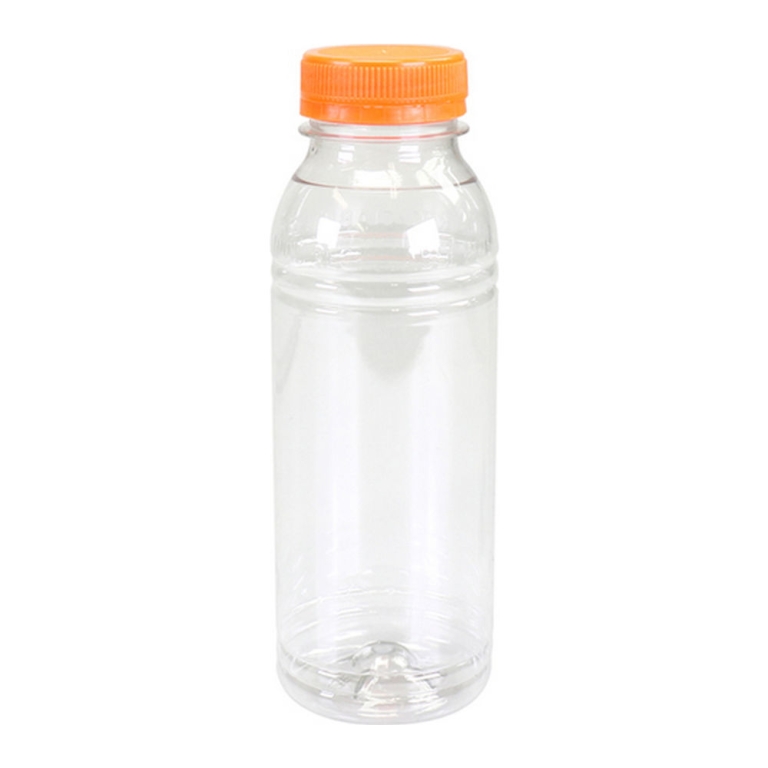 Petfles Transparant met Oranje Dop | 330 cc  | 175 stuks
