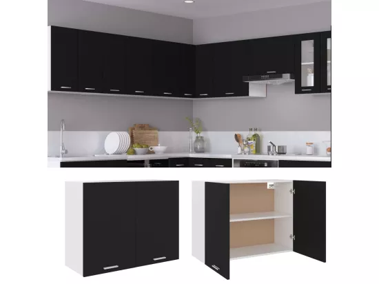 Armoire suspendue Noir 80x31x60 cm Bois d’ingénierie