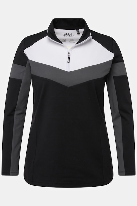 Funktionsshirt, Slim, Troyerkragen, Langarm, recycelt