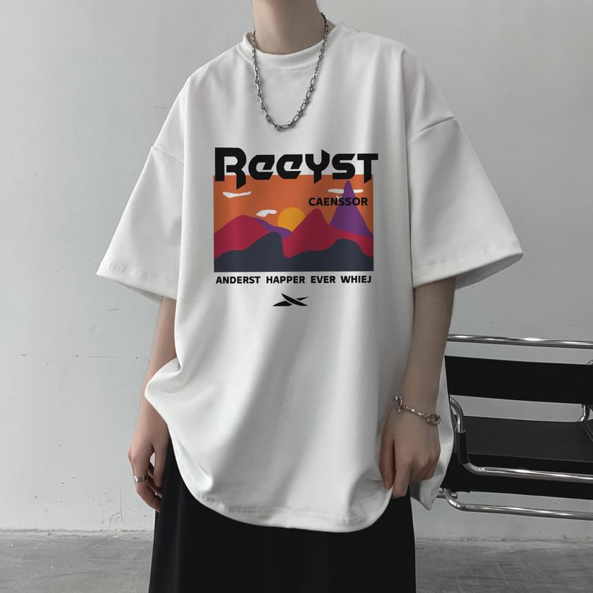 Breeson - T-shirt met ronde hals en elleboogmouwen