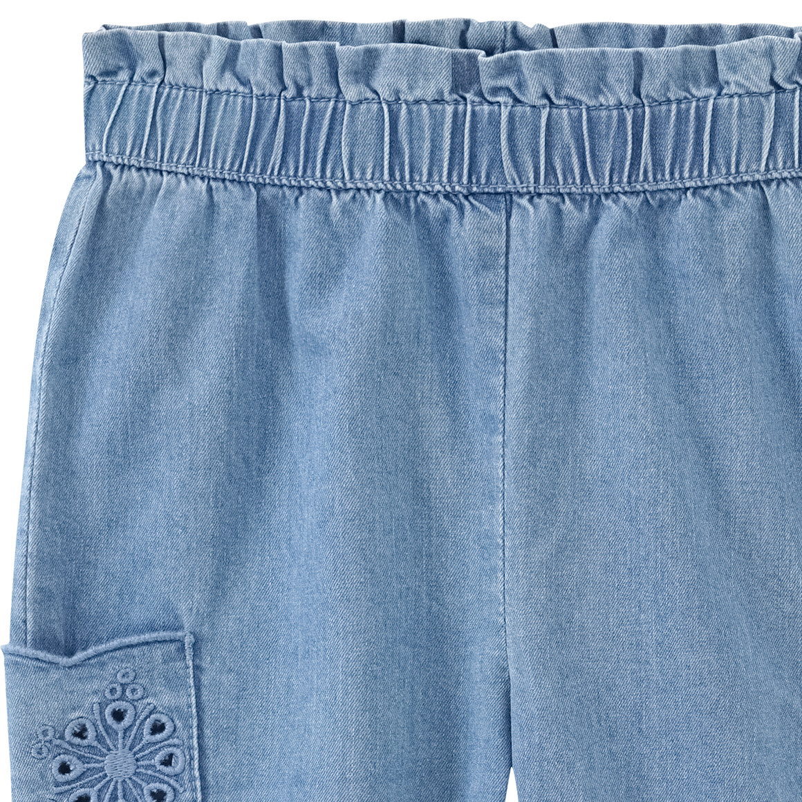 Topomini Baby Jeans mit Lochstickerei hellblau