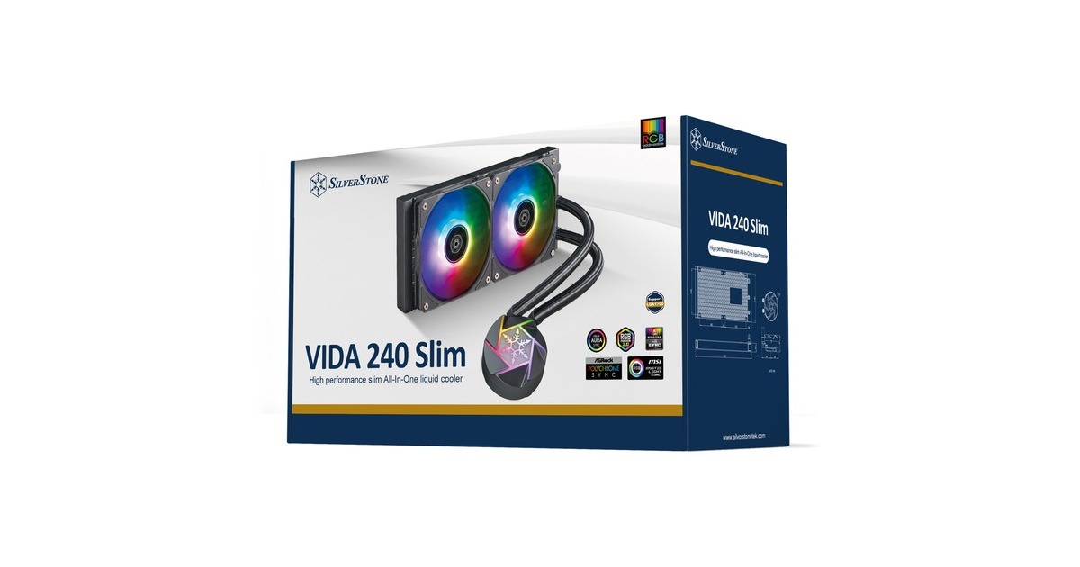 SilverStoneVida 240 Slim waterkoeling  (Zwart)