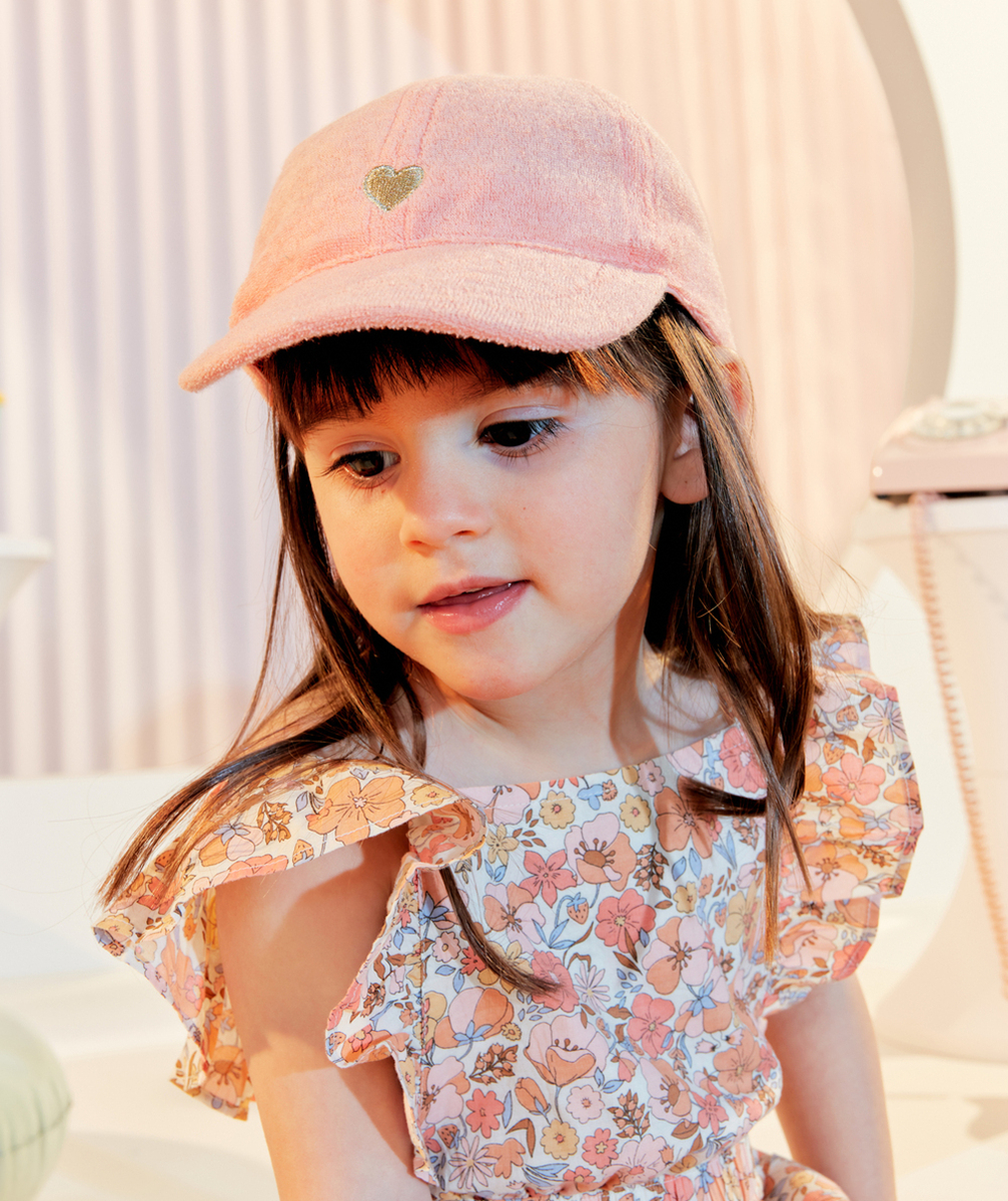 CASQUETTE BÉBÉ FILLE ROSE MATIÈRE ÉPONGE