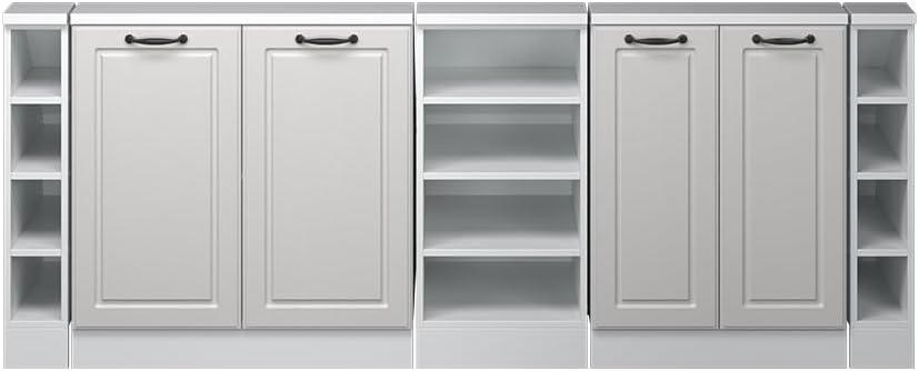 Vicco Dachschrägenschrank-Set Rion, Weiß Landhaus/Weiß, 5er Set