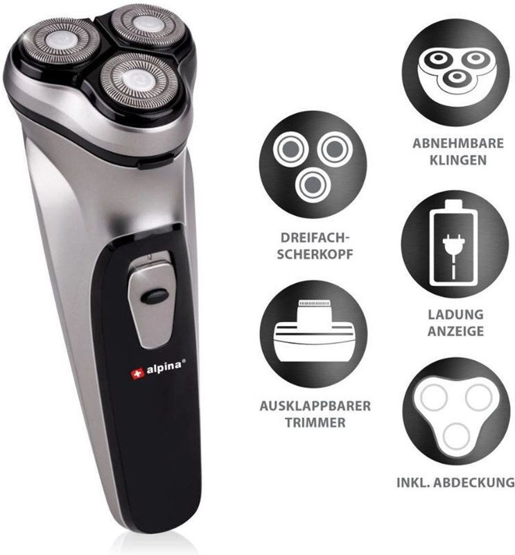 alpina Scheerapparaat met Trimmer - Shaver - Baardtrimmer met Reinigingsborsteltje en Beschermkap