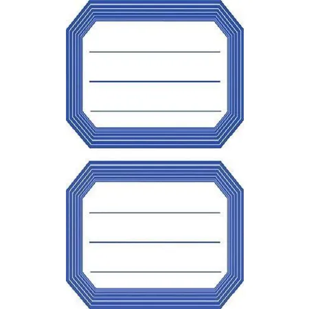 HERMA Schuletiketten, blauer Rand, liniert, 82 x 55mm