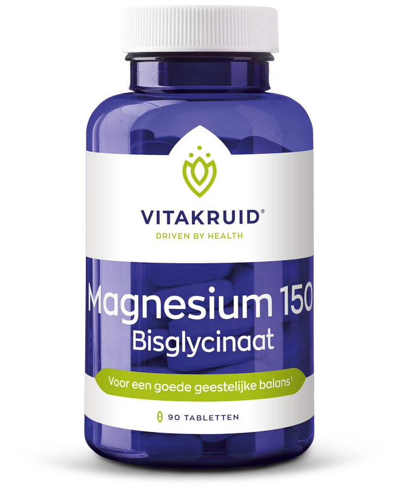 Vitakruid Magnesium 150 Bisglycinaat Met 200Mg L-Taurine (90 tabletten)