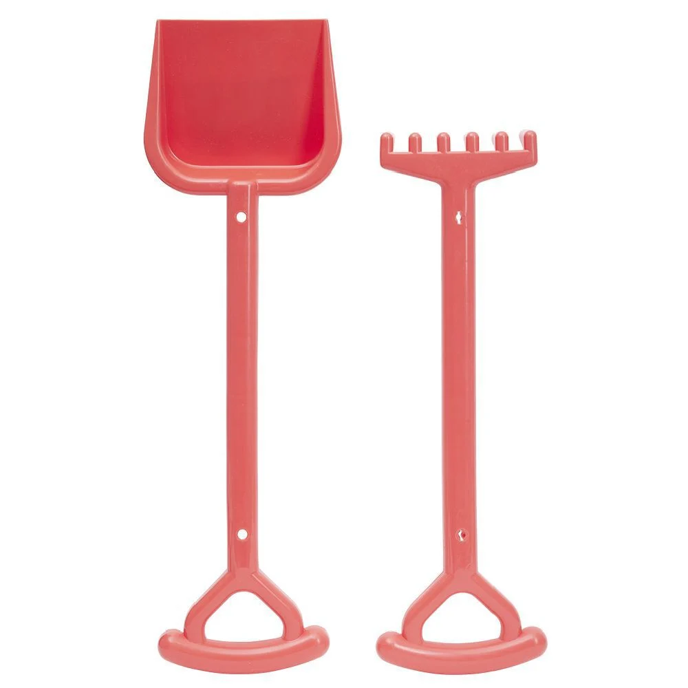 Pelle avec râteau de plage plastique