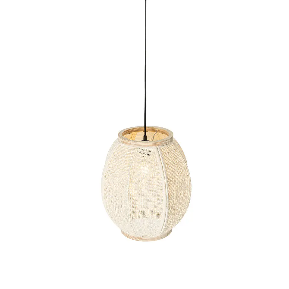 Qazqa hanglampen rob wit e27