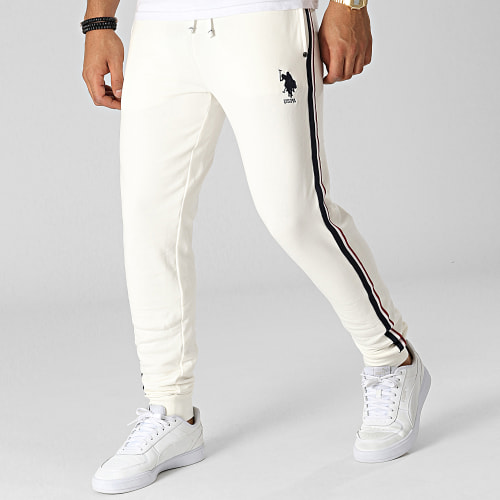 Pantalon Jogging A Bandes 62998 Blanc