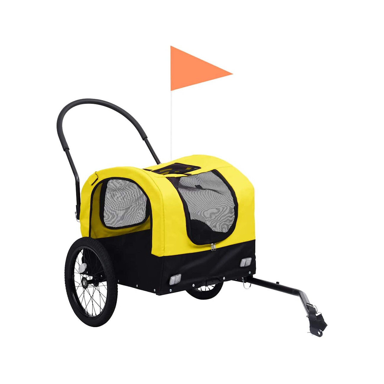 VidaXL Hunde 2-in-1 Fahrradanhänger & Jogger gelb