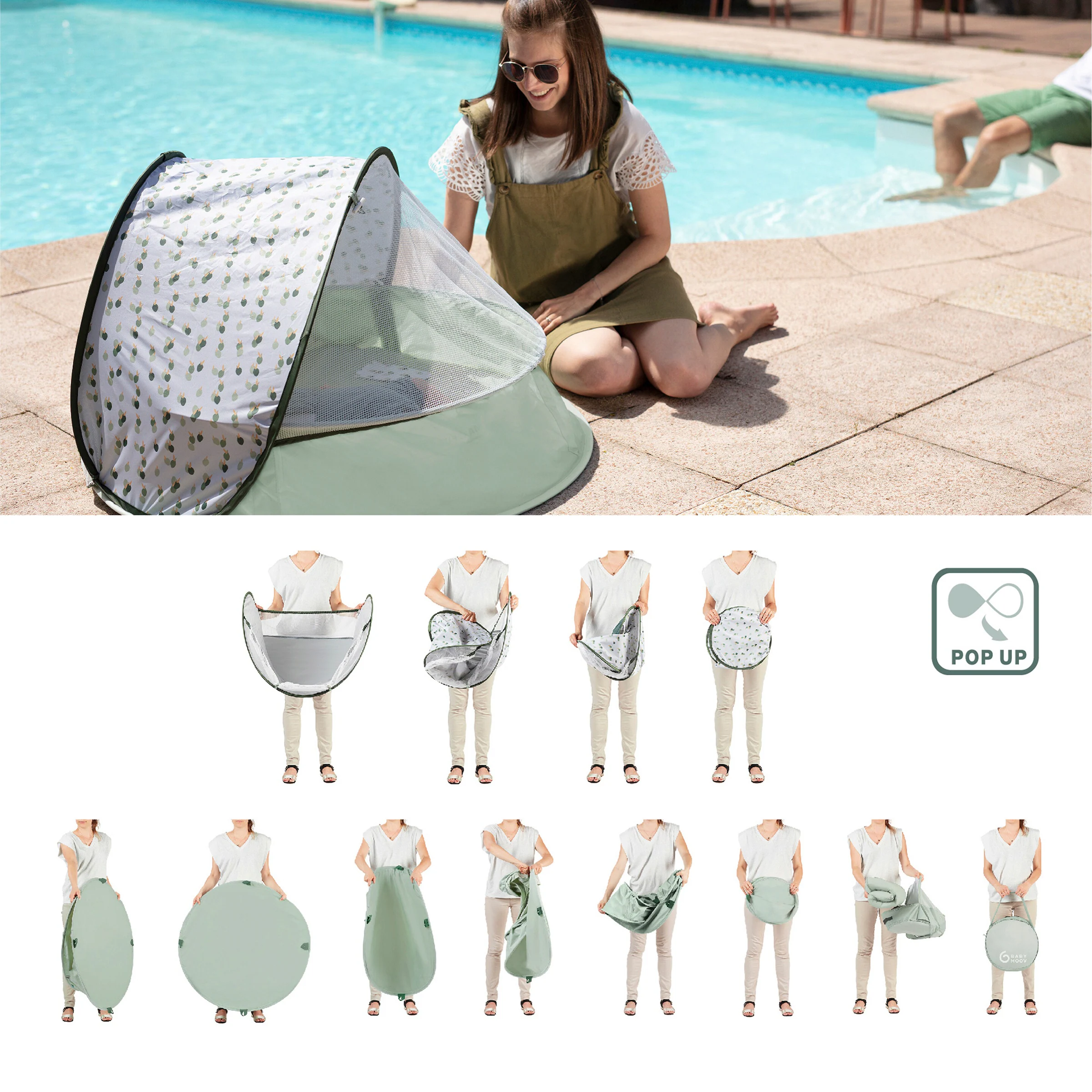 Babymoov Strandmuschel Aquani Provence 3in1 mit UV-Schutz 50+