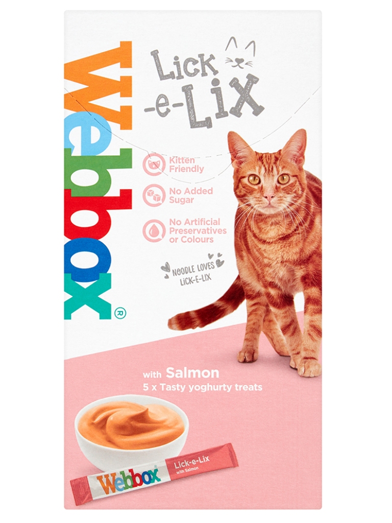 SNACKS PARA GATO LICK LIX WEBBOX IOGURTE SALMÃO 5X15G