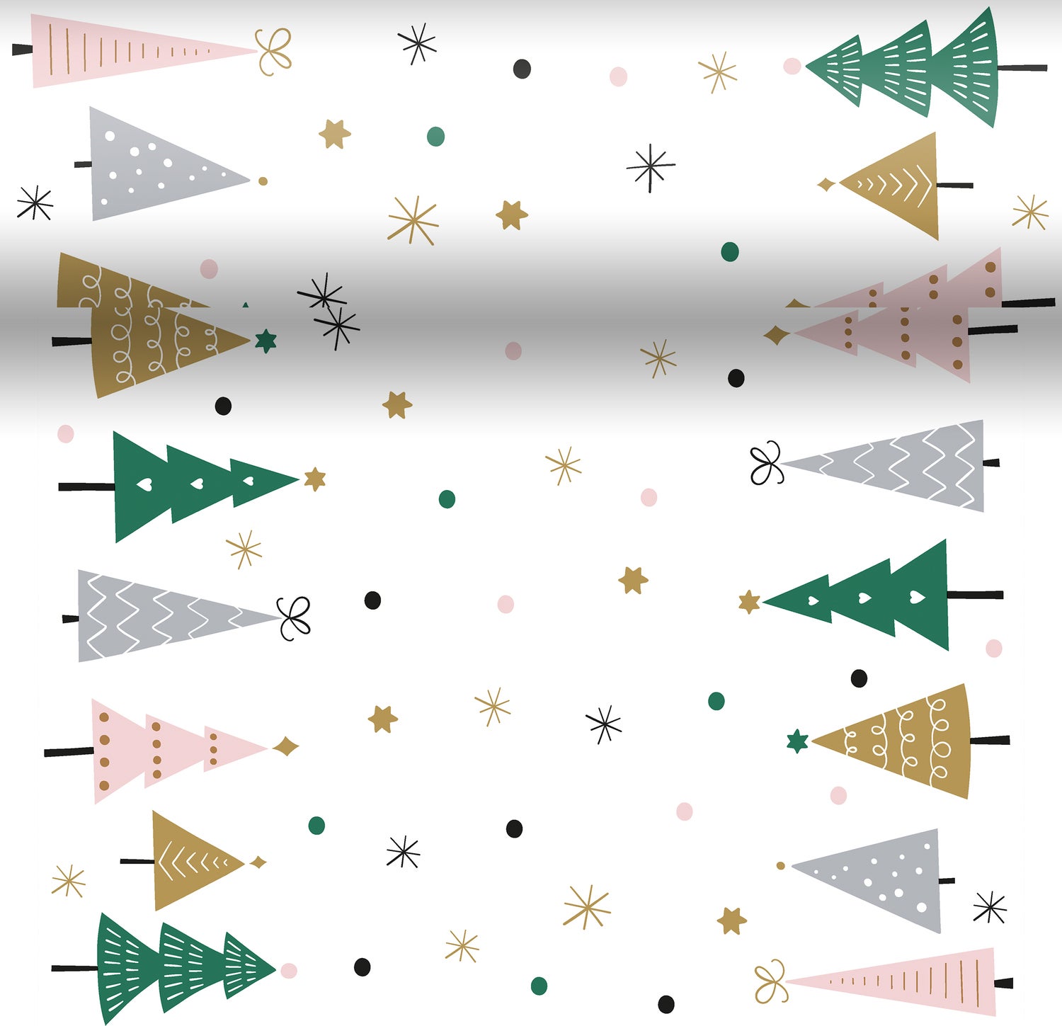 Duni 3-in-1 tafelaankleding Noel Trees wit 40 x 480 cm
