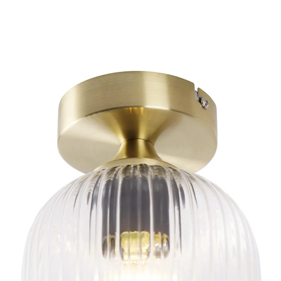 Qazqa plafondlampen banci goudkleurig e27