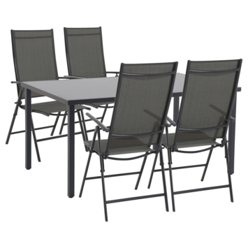 Wakefield tuinset Bazel grijs metaal 90x150 cm