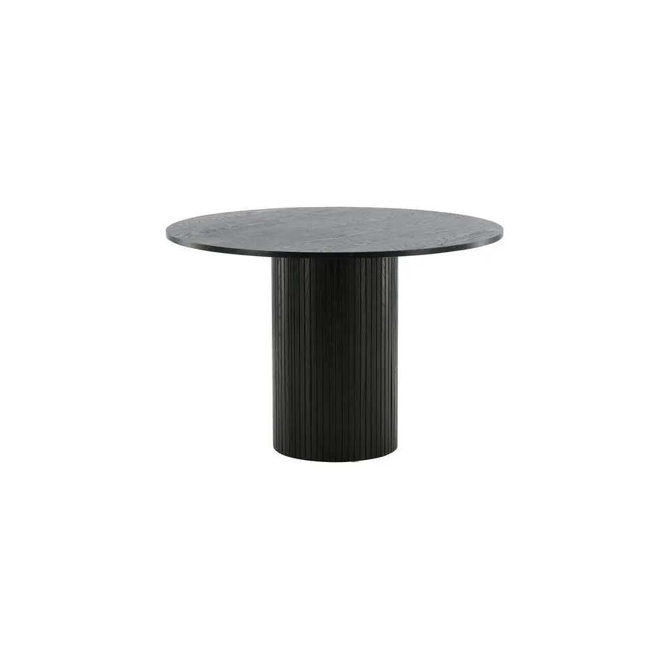 Eettafel Rond Zwart 110cm - Fineer - Scandinavisch