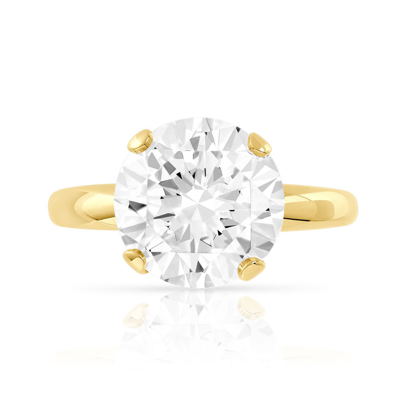 Bague or 375 jaune zirconia