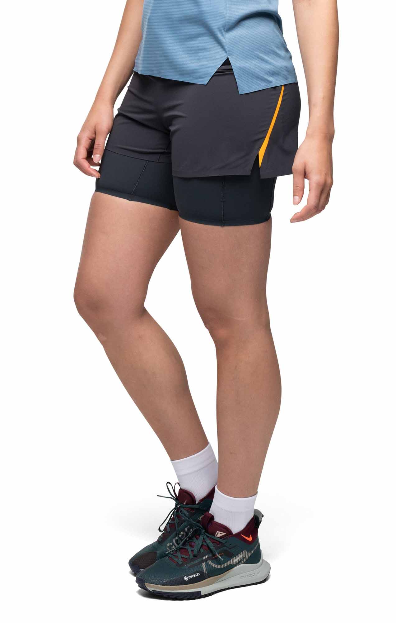 Y LightLine Fast 5'' Shorts Dame Dark Shadow Grey