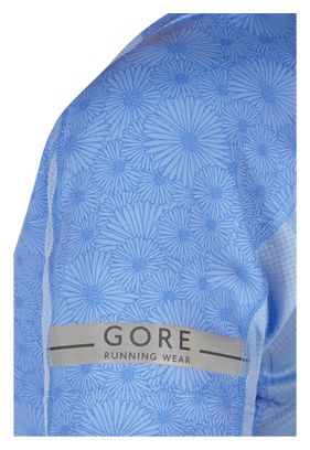 GORE RUNNING WEAR Maillot Manches Courtes AIR LADY PRINT Bleu Femme