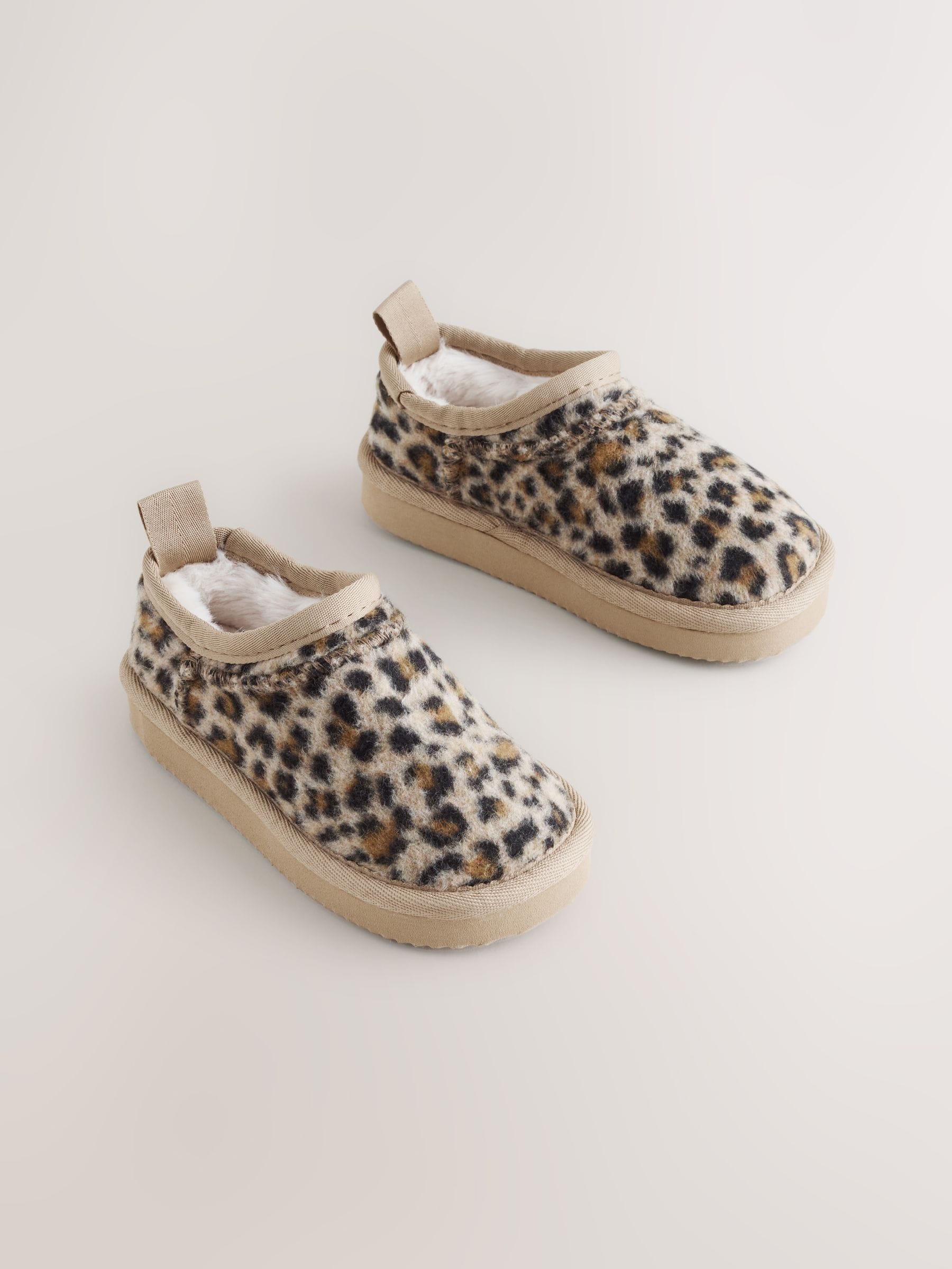 Lichtbruin/dierenprint - Shoot pantoffels