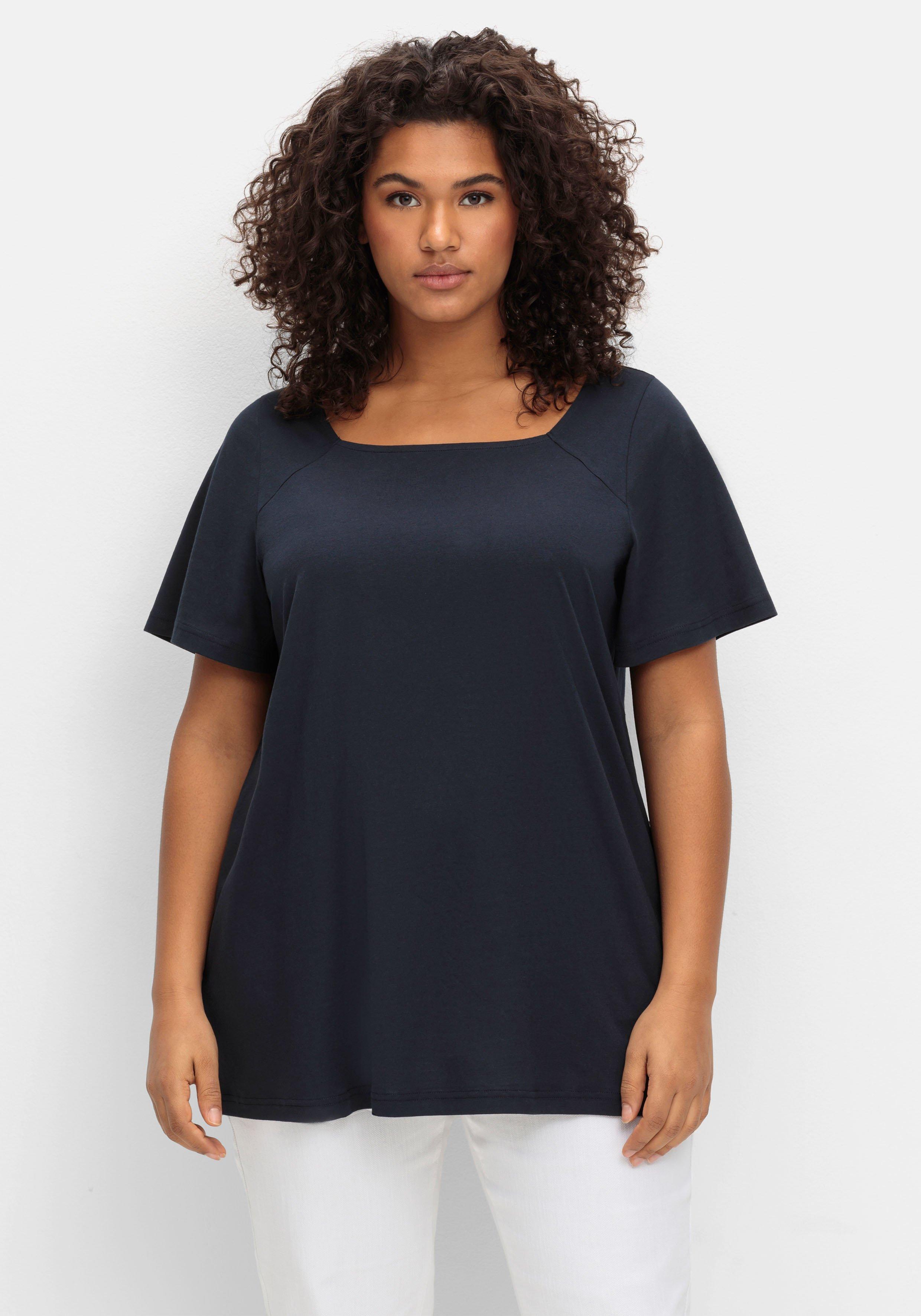 Shirt mit Flügelärmeln und Karree-Ausschnitt